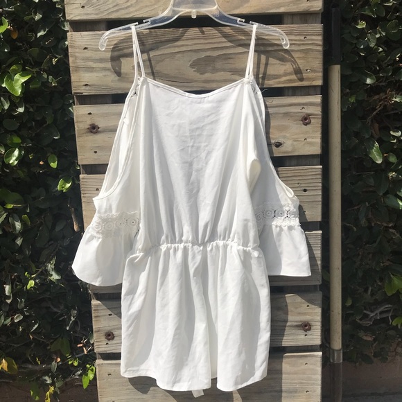 Oasap white lacy boho Gypsy Romper - Picture 4 of 8